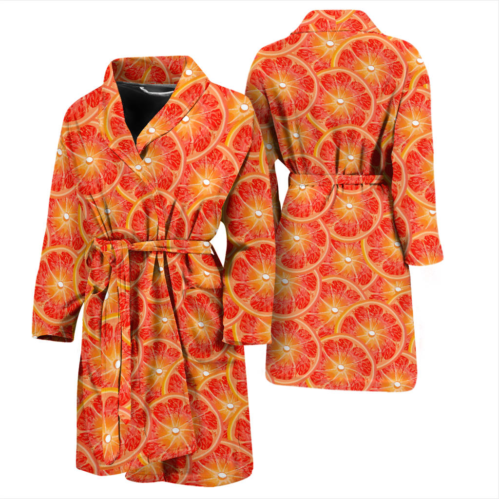 Grapefruit Pattern Print Design GF06 Men Bathrobe