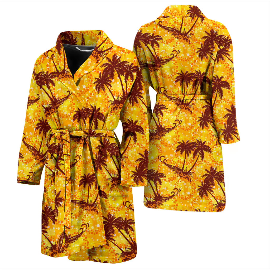 Palm Tree Pattern Print Design PT012 Men Bathrobe
