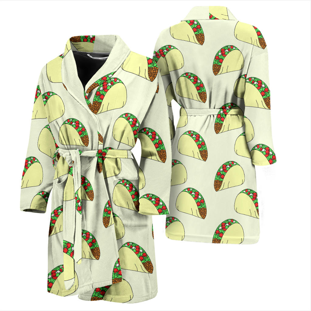 Taco Pattern Print Design TC05 Men Bathrobe