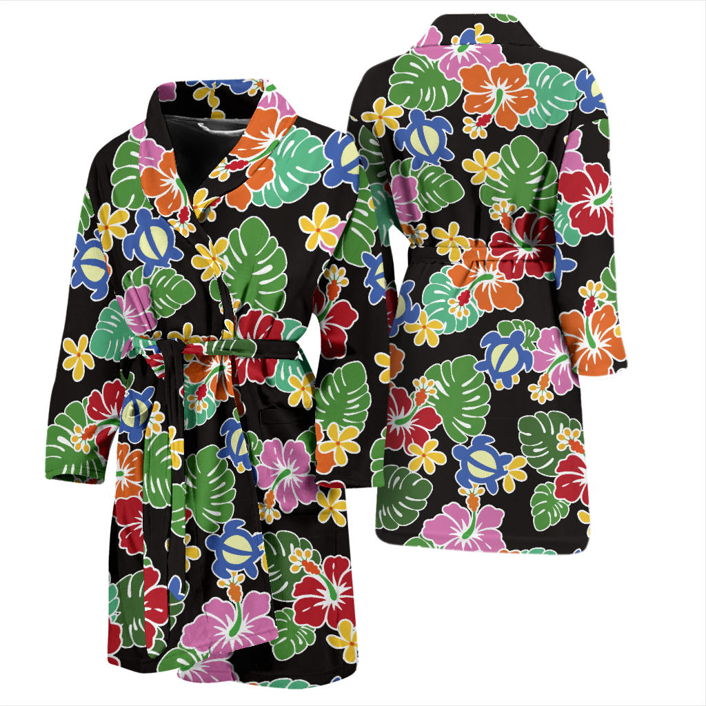 Hawaiian Themed Pattern Print Design H010 Men Bathrobe