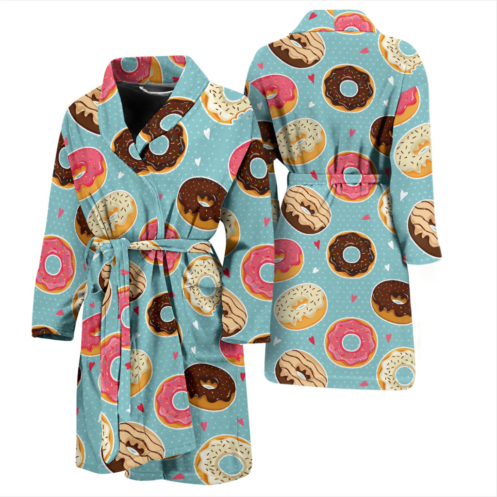 Donut Pattern Print Design DN04 Men Bathrobe