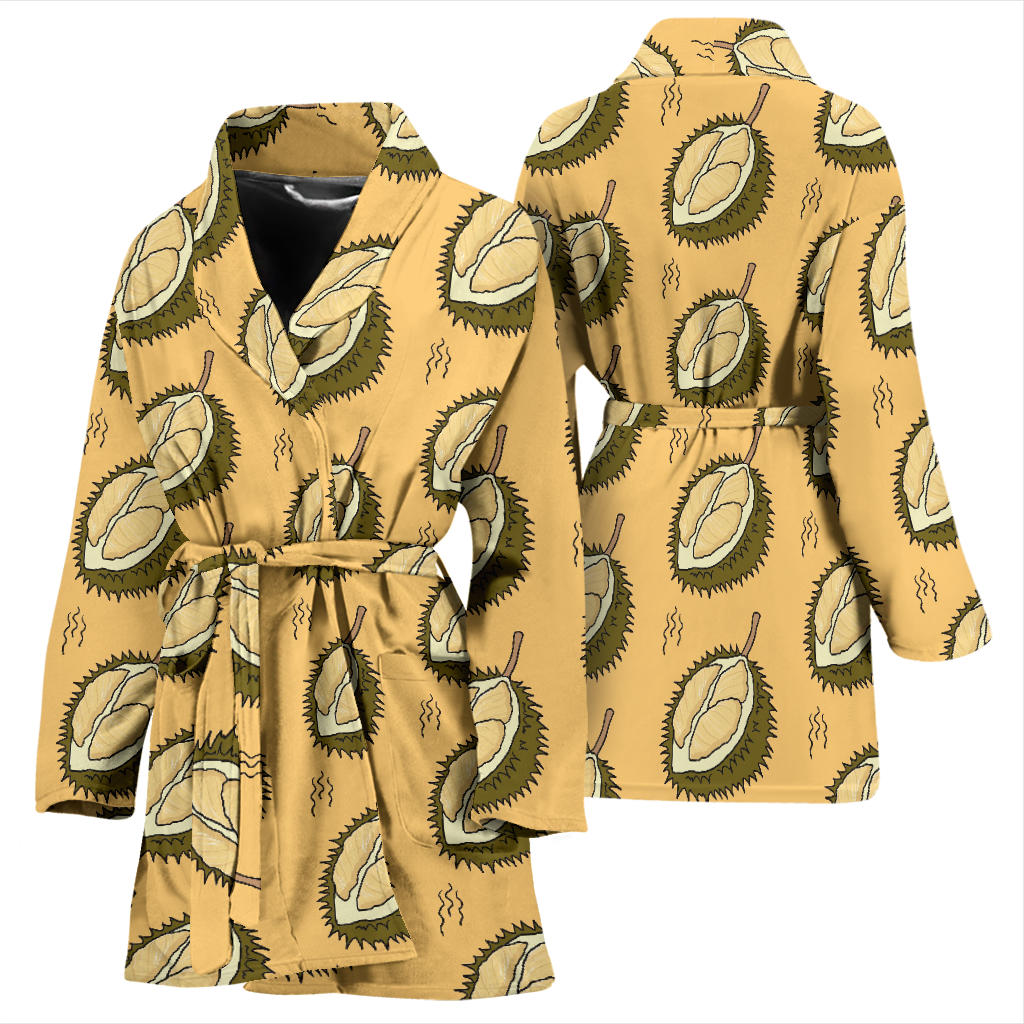 Durian Pattern Print Design DR02 Women Bathrobe