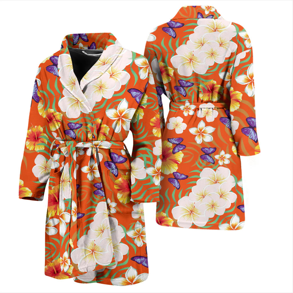 Tropical Flower Pattern Print Design TF027 Men Bathrobe