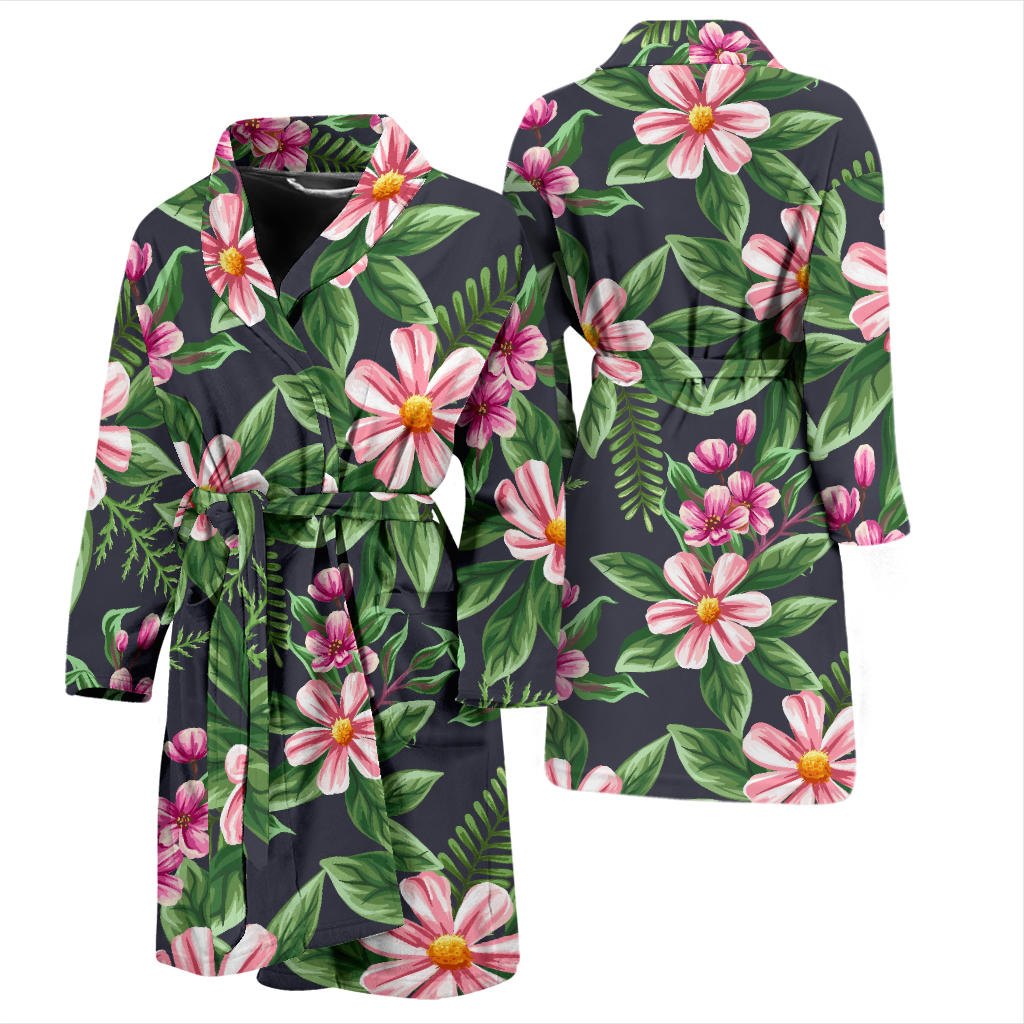Summer Floral Pattern Print Design SF010 Men Bathrobe
