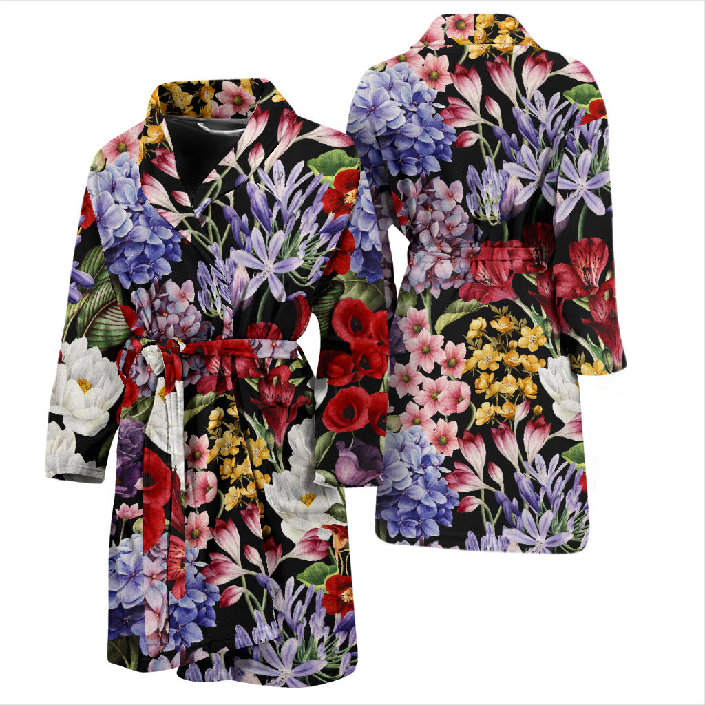 Summer Floral Pattern Print Design SF04 Men Bathrobe