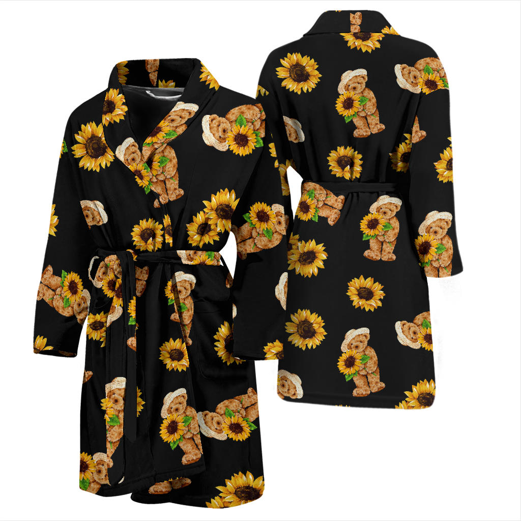 Sunflower Pattern Print Design SF016 Men Bathrobe