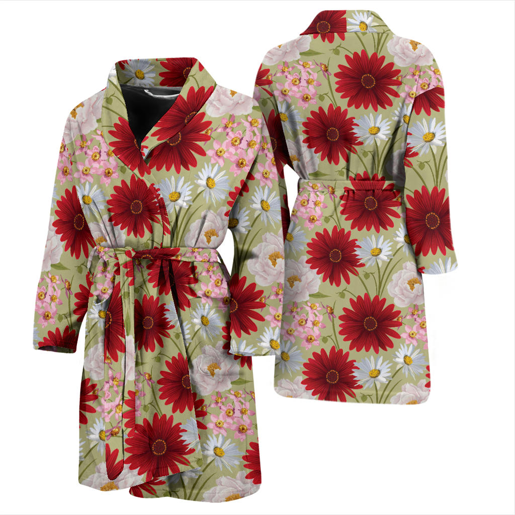 Gerberas Pattern Print Design GB07 Men Bathrobe