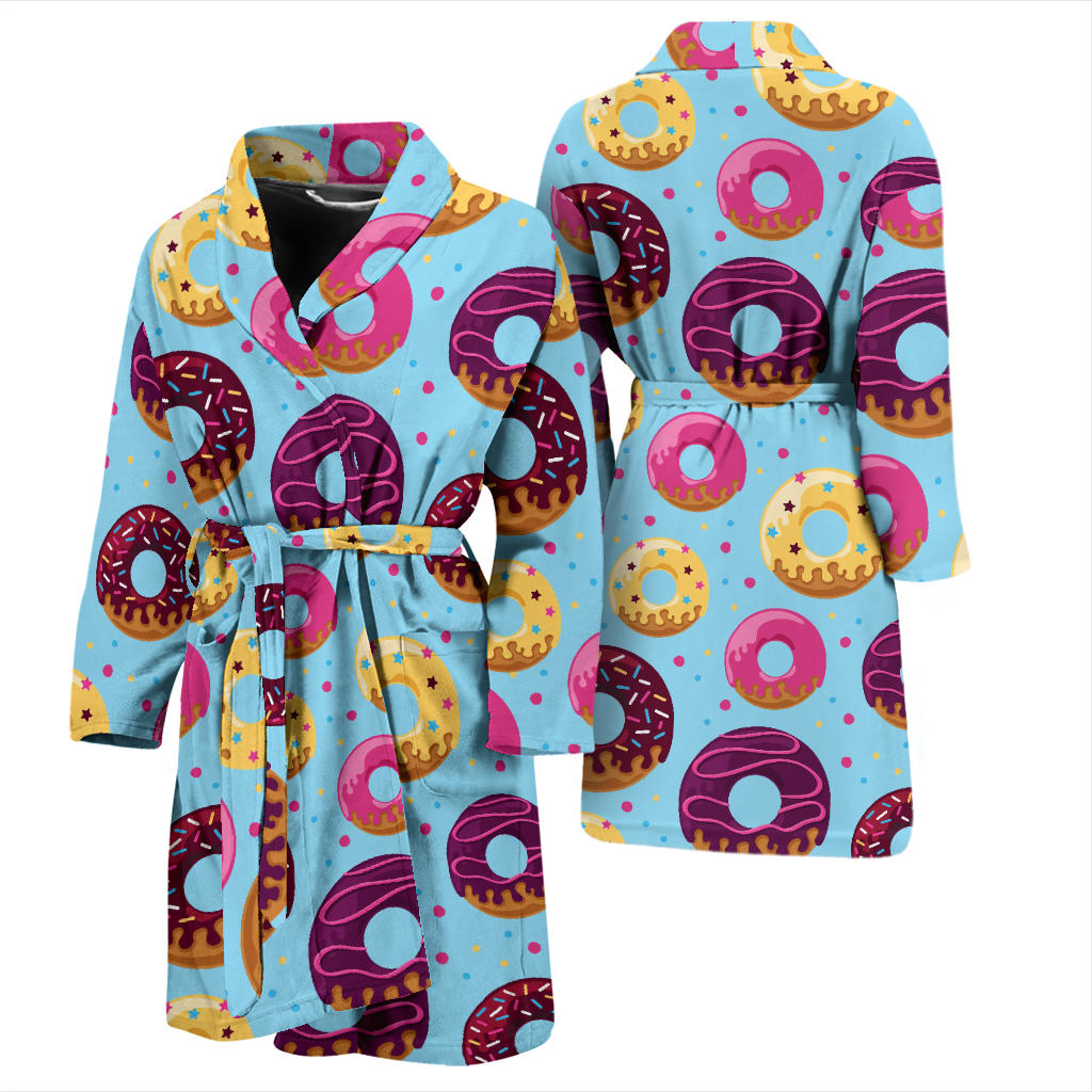 Donut Pattern Print Design DN07 Men Bathrobe