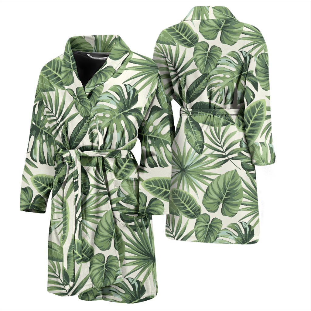 Palm Leaves Pattern Print Design PL014 Men Bathrobe