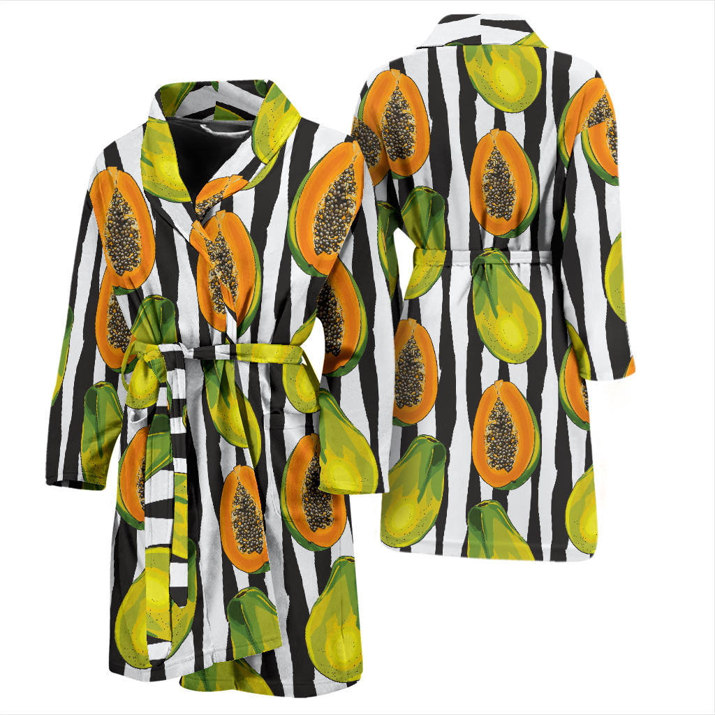 Papaya Pattern Print Design PP01 Men Bathrobe