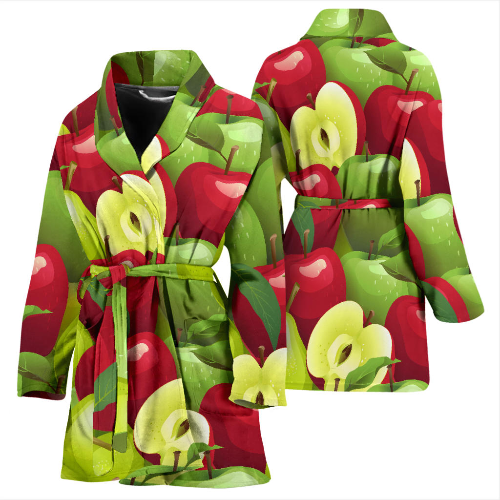 Apple Pattern Print Design AP03 Women Bathrobe