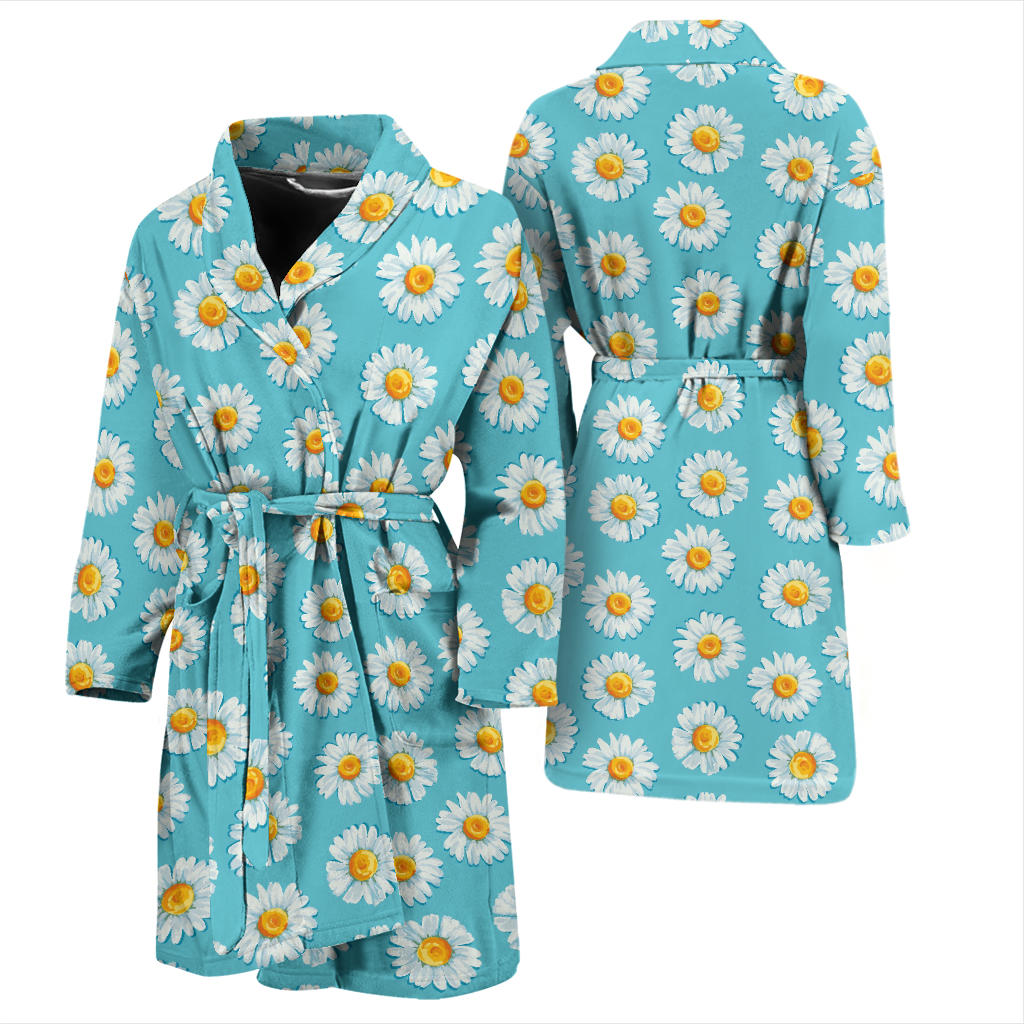 Daisy Pattern Print Design DS03 Men Bathrobe