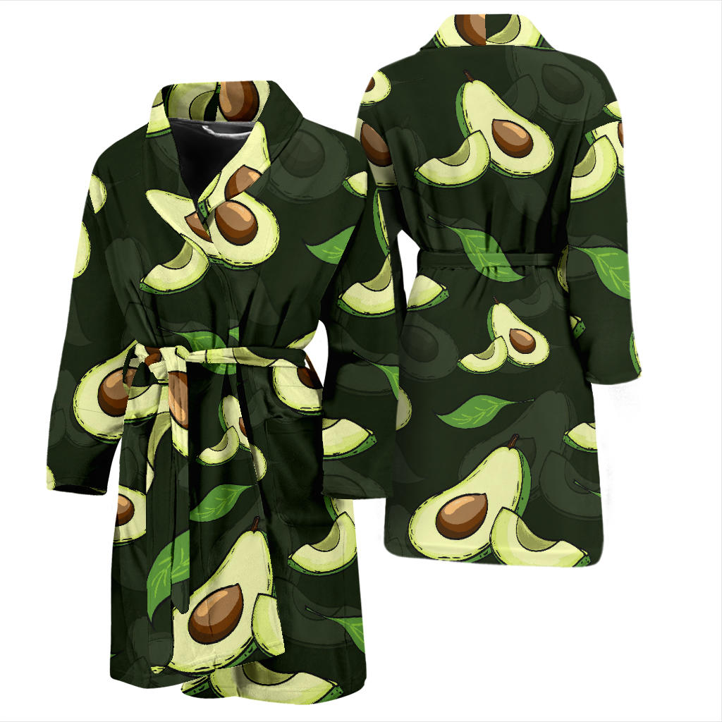 Avocado Pattern Print Design AC07 Men Bathrobe