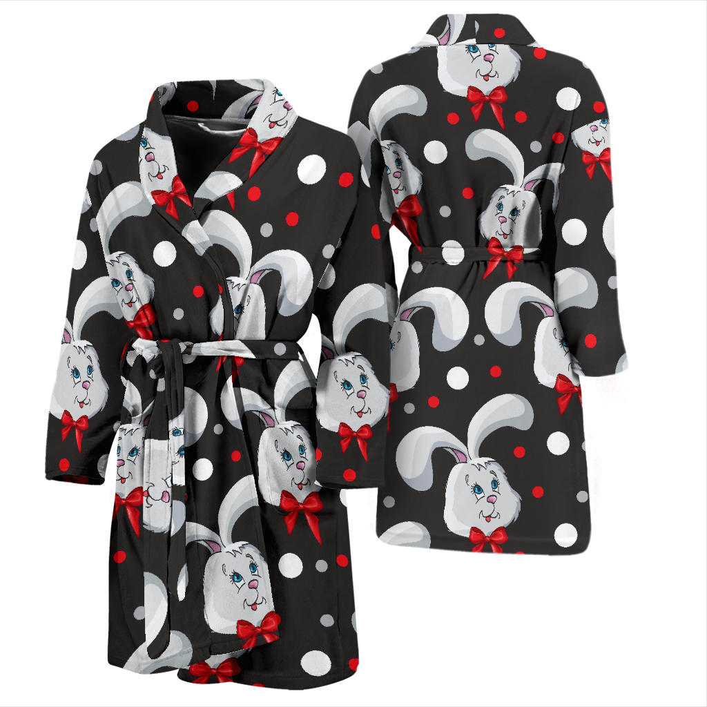 Rabbit Pattern Print Design RB012 Men Bathrobe