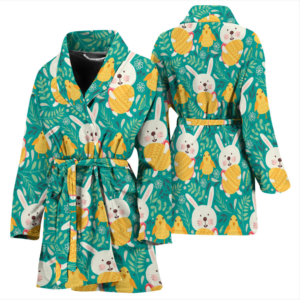 Easter Eggs Pattern Print Design RB02 Women Bathrobe