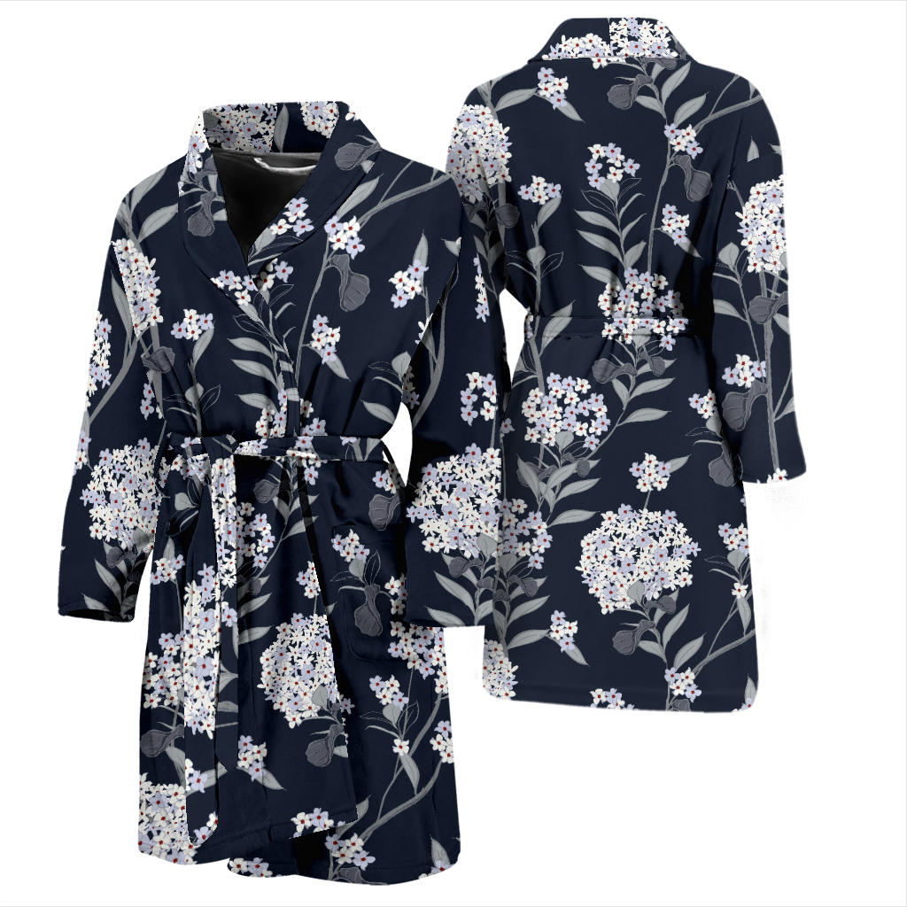Hydrangea Pattern Print Design HD07 Men Bathrobe