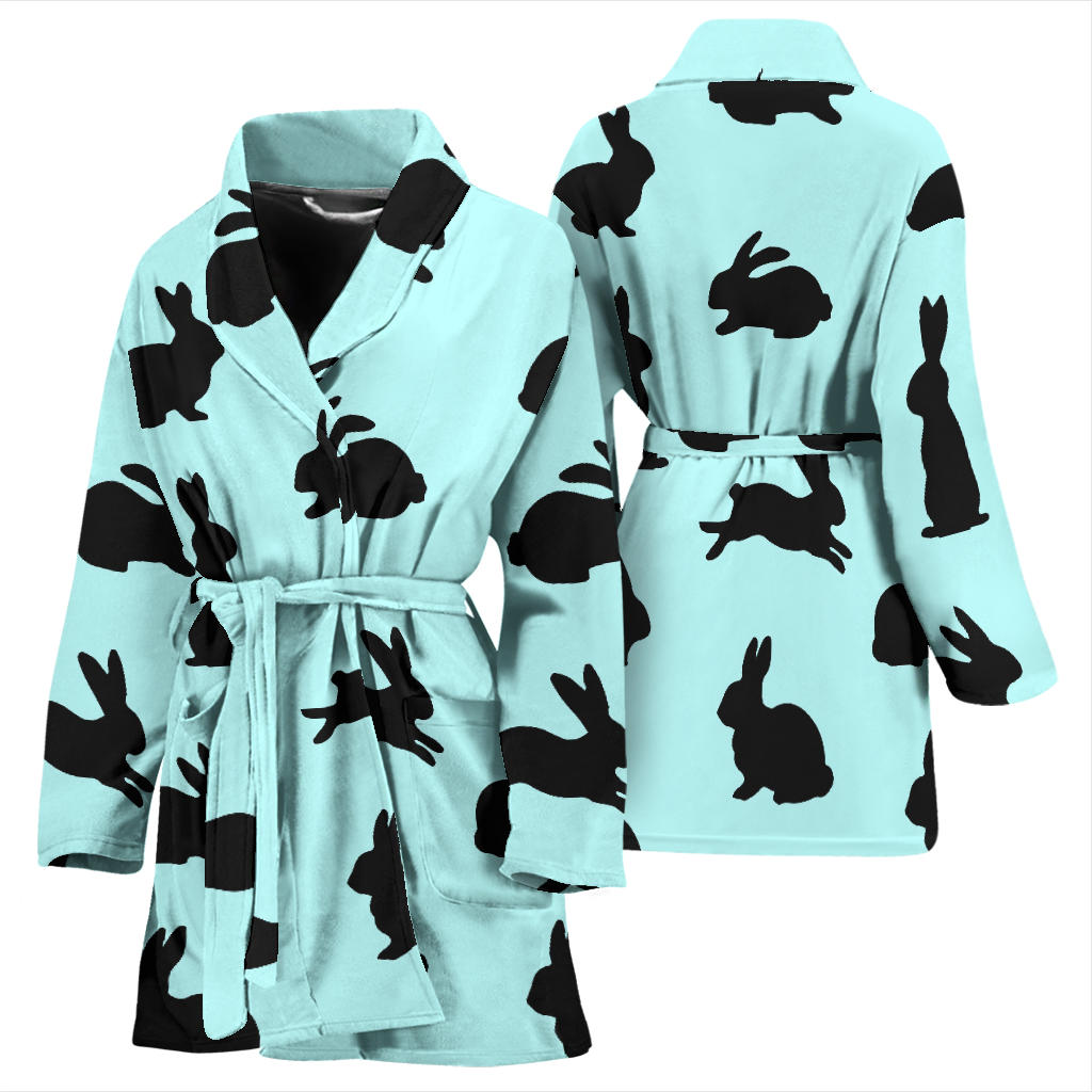 Rabbit Pattern Print Design RB010 Women Bathrobe
