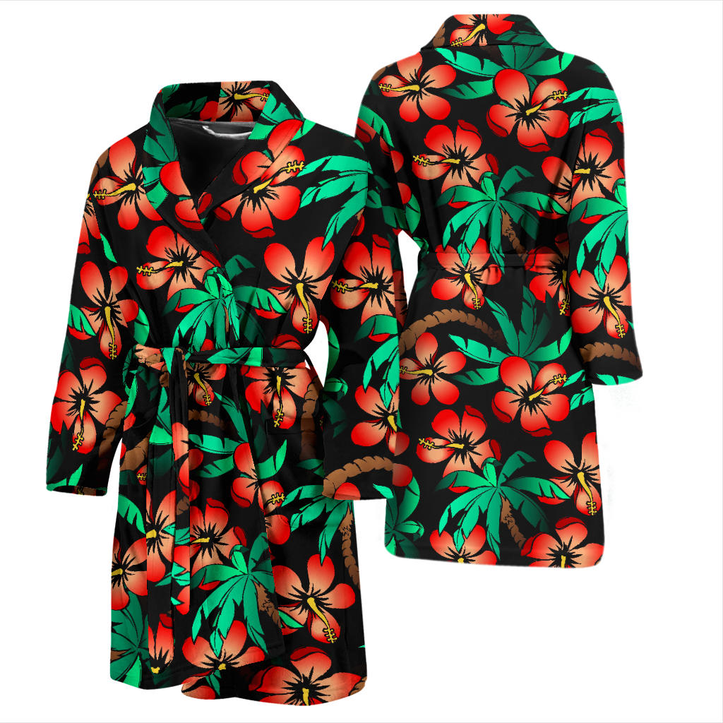 Hawaiian Themed Pattern Print Design H022 Men Bathrobe