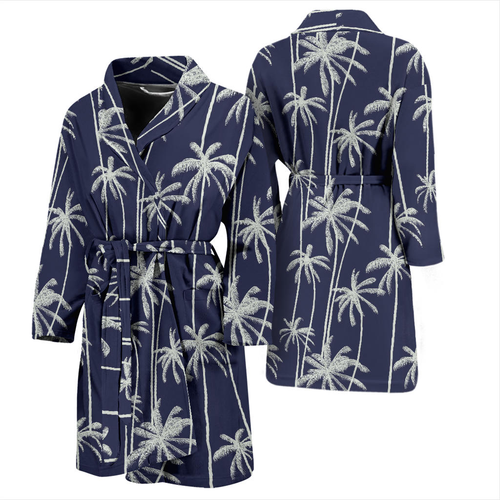 Palm Tree Pattern Print Design PT06 Men Bathrobe