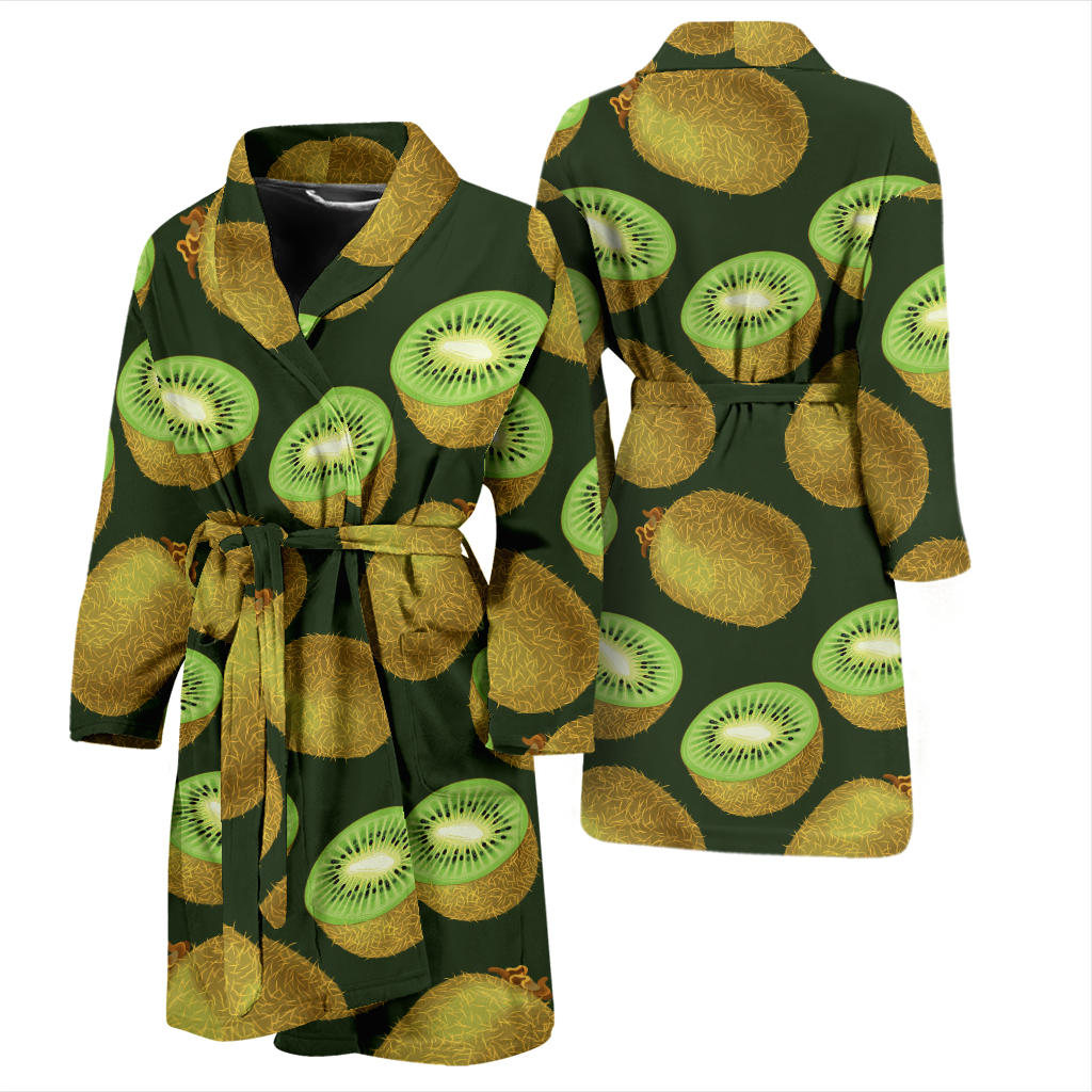 Kiwi Pattern Print Design KW04 Men Bathrobe