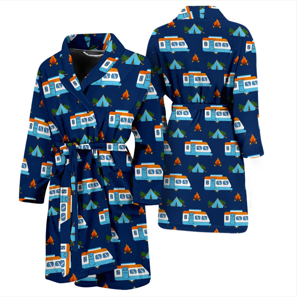 Camper Pattern Camping Themed No 3 Print Men Bathrobe