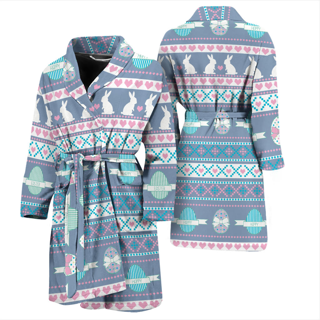 Easter Eggs Pattern Print Design RB013 Men Bathrobe