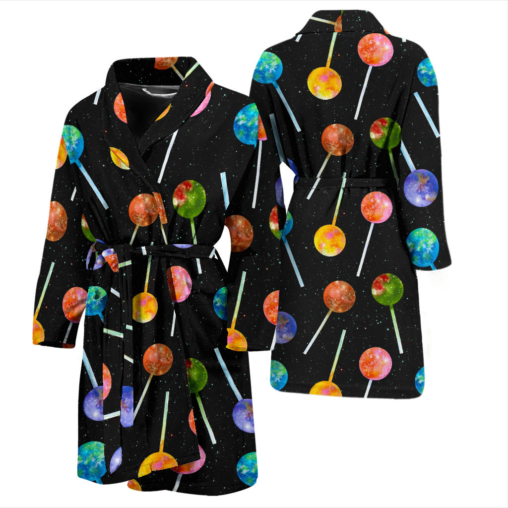 Lollipop Pattern Print Design LL04 Men Bathrobe