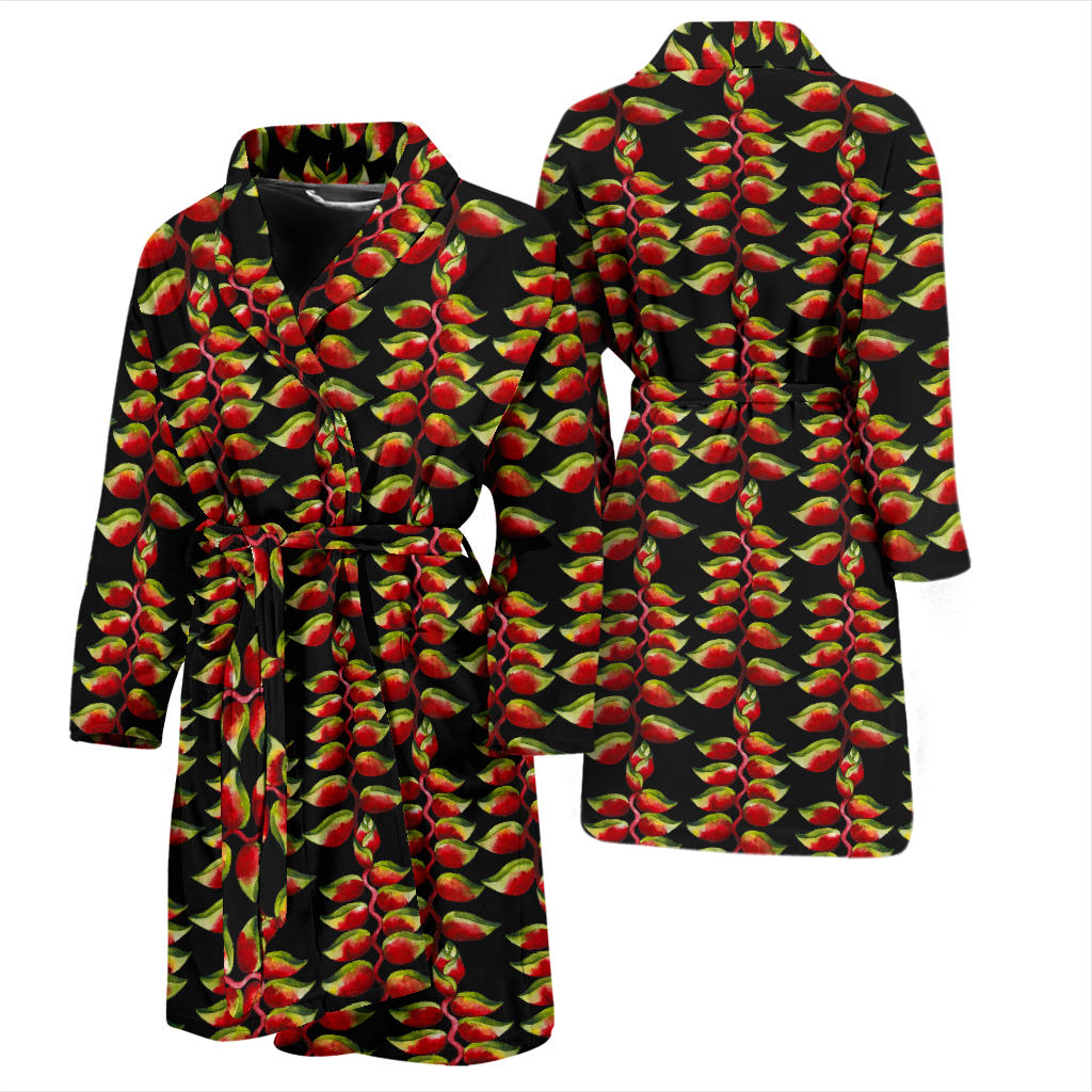 Heliconia Pattern Print Design HL05 Men Bathrobe
