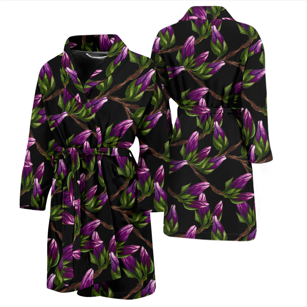 Magnolia Pattern Print Design MAG010 Men Bathrobe