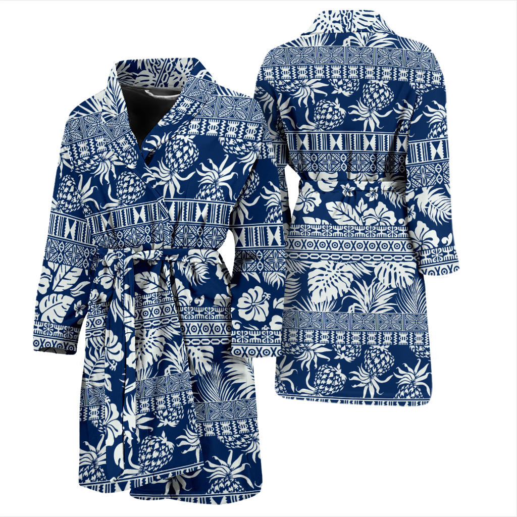 Hawaiian Themed Pattern Print Design H020 Men Bathrobe