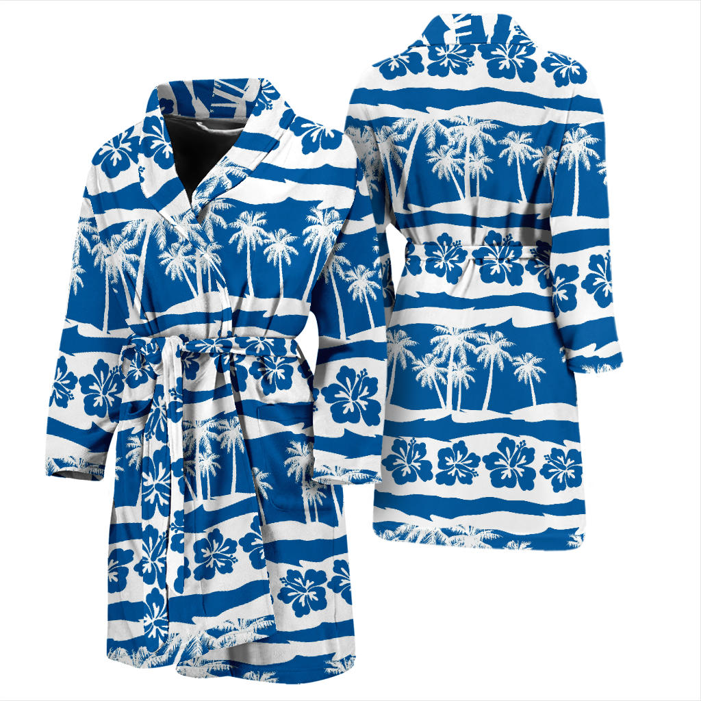Hawaiian Themed Pattern Print Design H021 Men Bathrobe