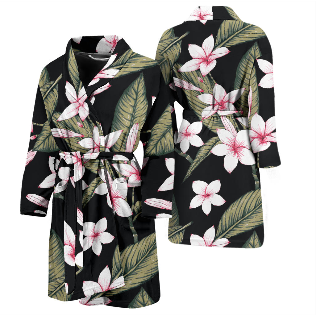 Plumeria Pattern Print Design PM021 Men Bathrobe