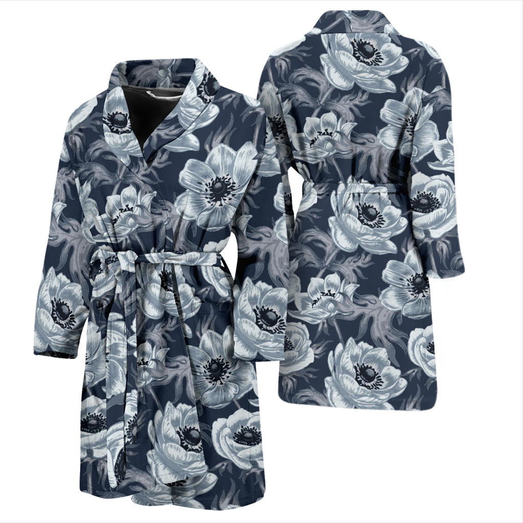 Anemone Pattern Print Design AM09 Men Bathrobe
