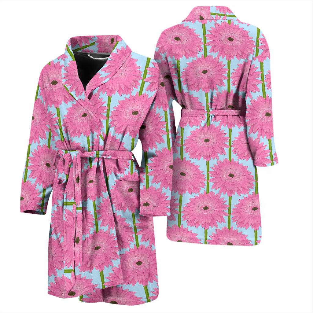 Gerberas Pattern Print Design GB01 Men Bathrobe