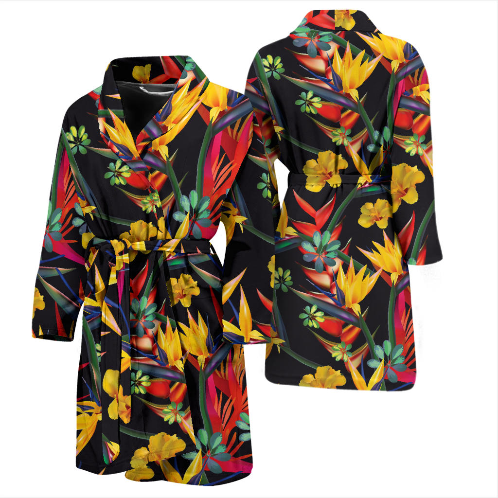 Bird Of Paradise Pattern Print Design BOP016 Men Bathrobe
