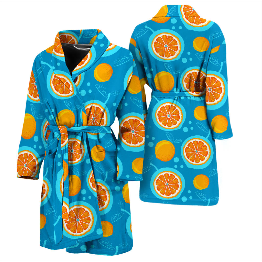 Grapefruit Pattern Print Design GF03 Men Bathrobe