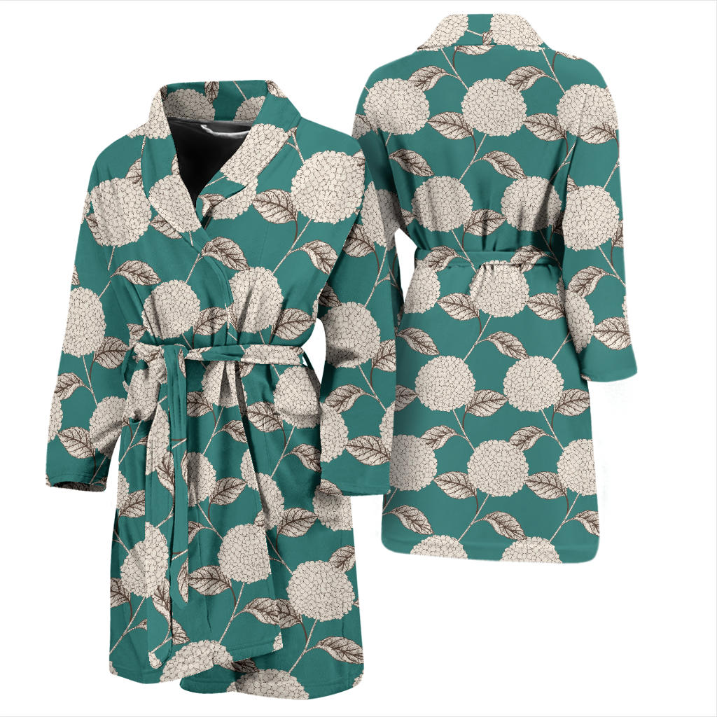 Hydrangea Pattern Print Design HD03 Men Bathrobe