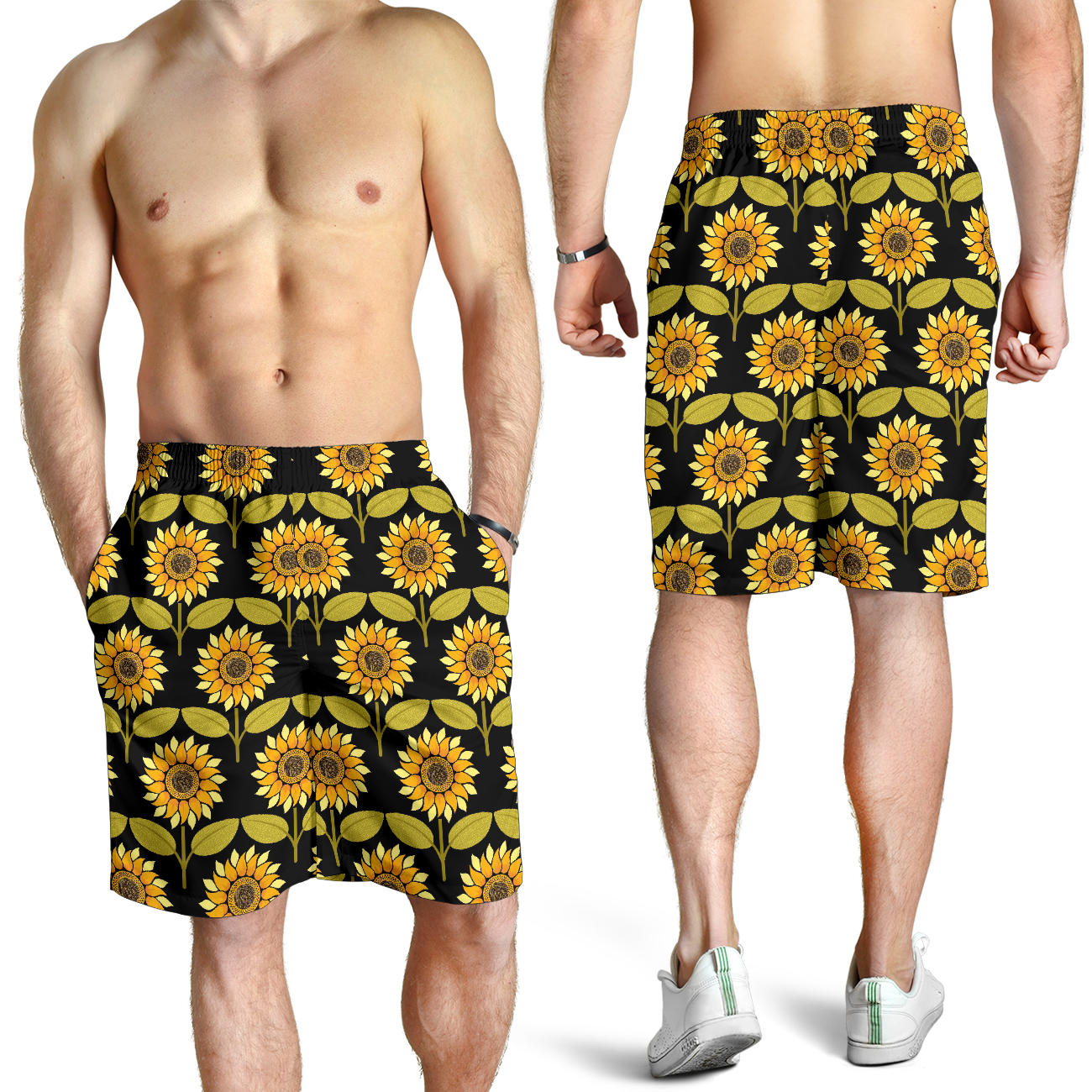 Sunflower Pattern Print Design SF015 Mens Shorts