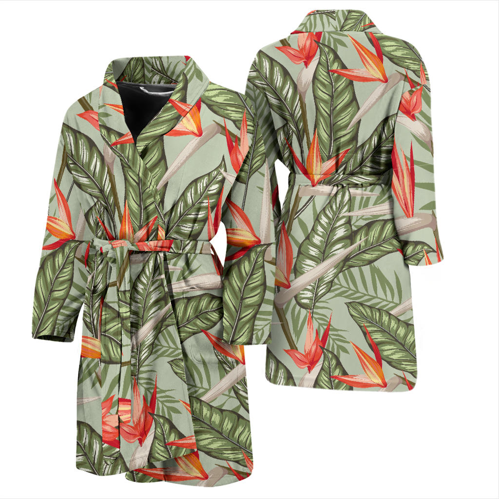 Bird Of Paradise Pattern Print Design BOP08 Men Bathrobe
