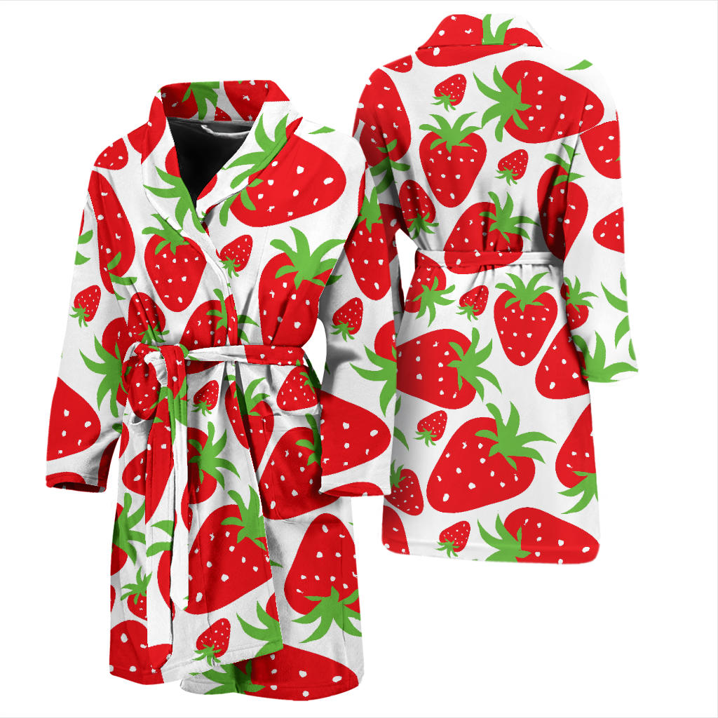 Strawberry Pattern Print Design SB01 Men Bathrobe