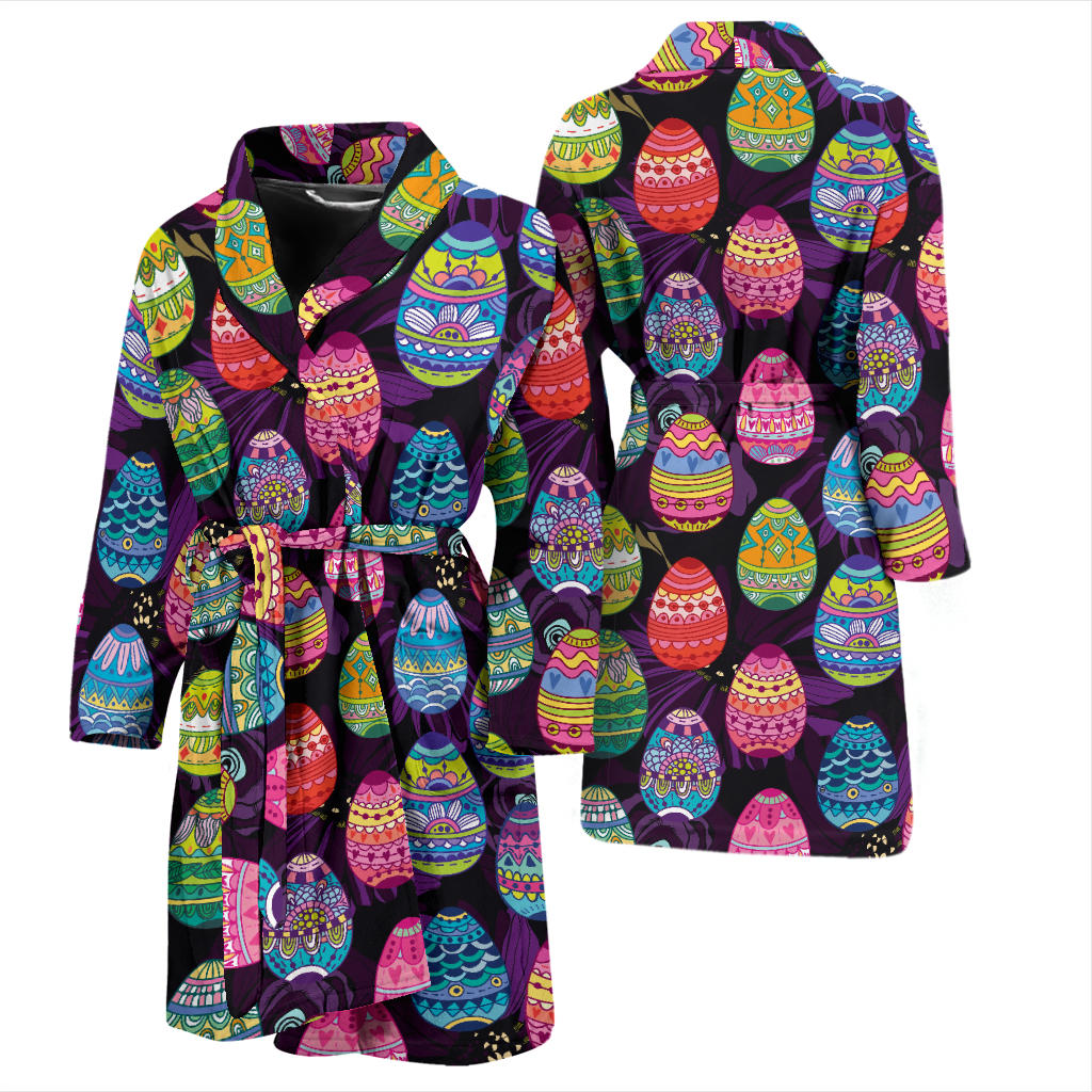 Easter Eggs Pattern Print Design RB08 Men Bathrobe