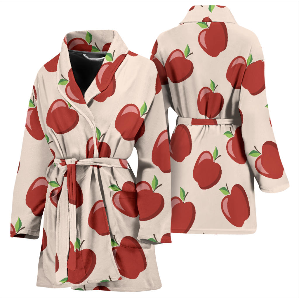 Apple Pattern Print Design AP01 Women Bathrobe