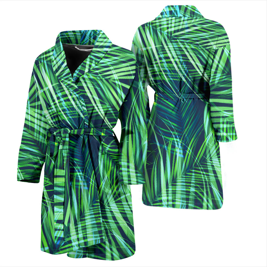 Palm Leaves Pattern Print Design PL02 Men Bathrobe