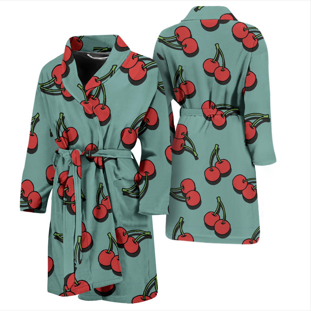 Cherry Pattern Print Design CH03 Men Bathrobe