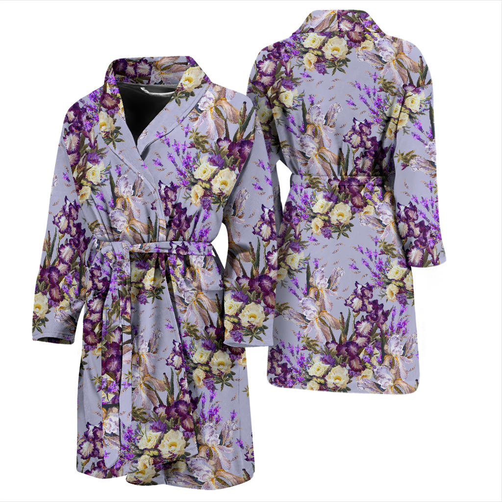 Iris Pattern Print Design IR07 Men Bathrobe