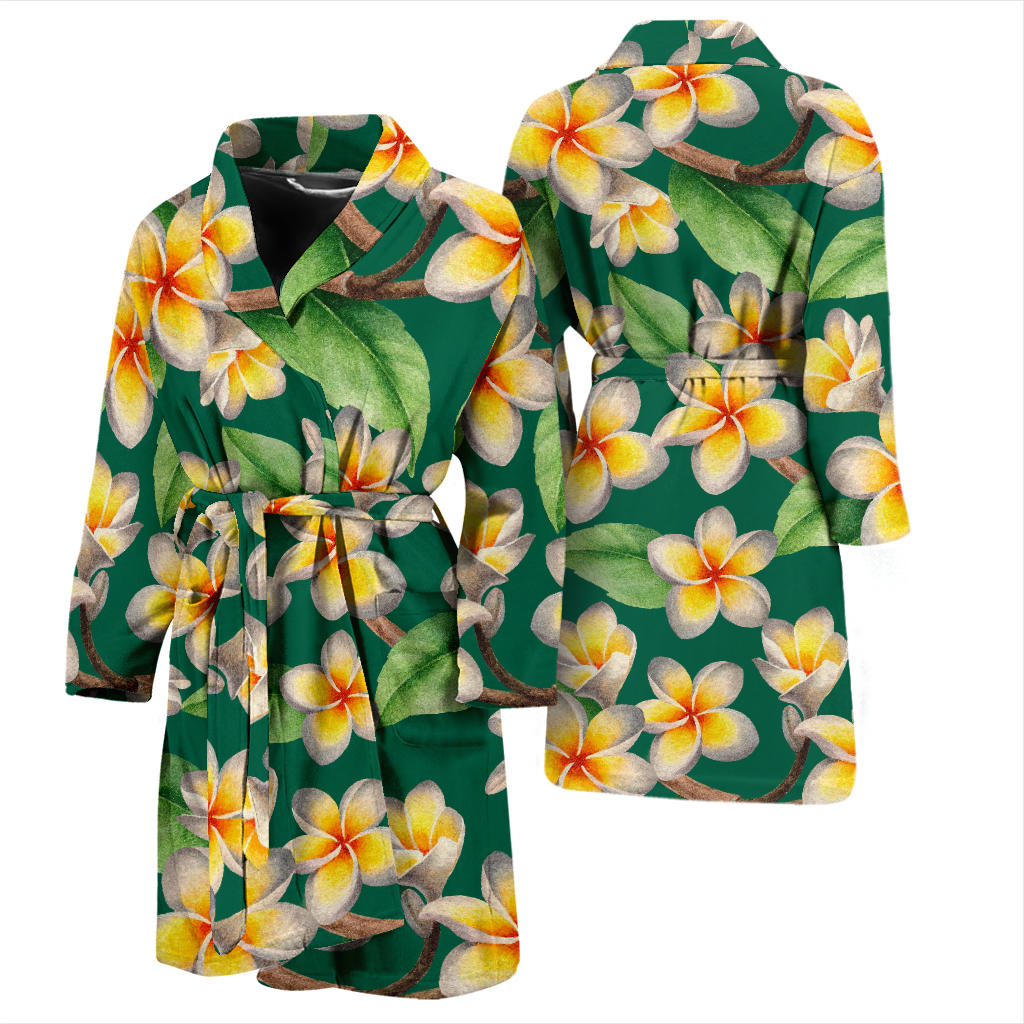 Plumeria Pattern Print Design PM07 Men Bathrobe