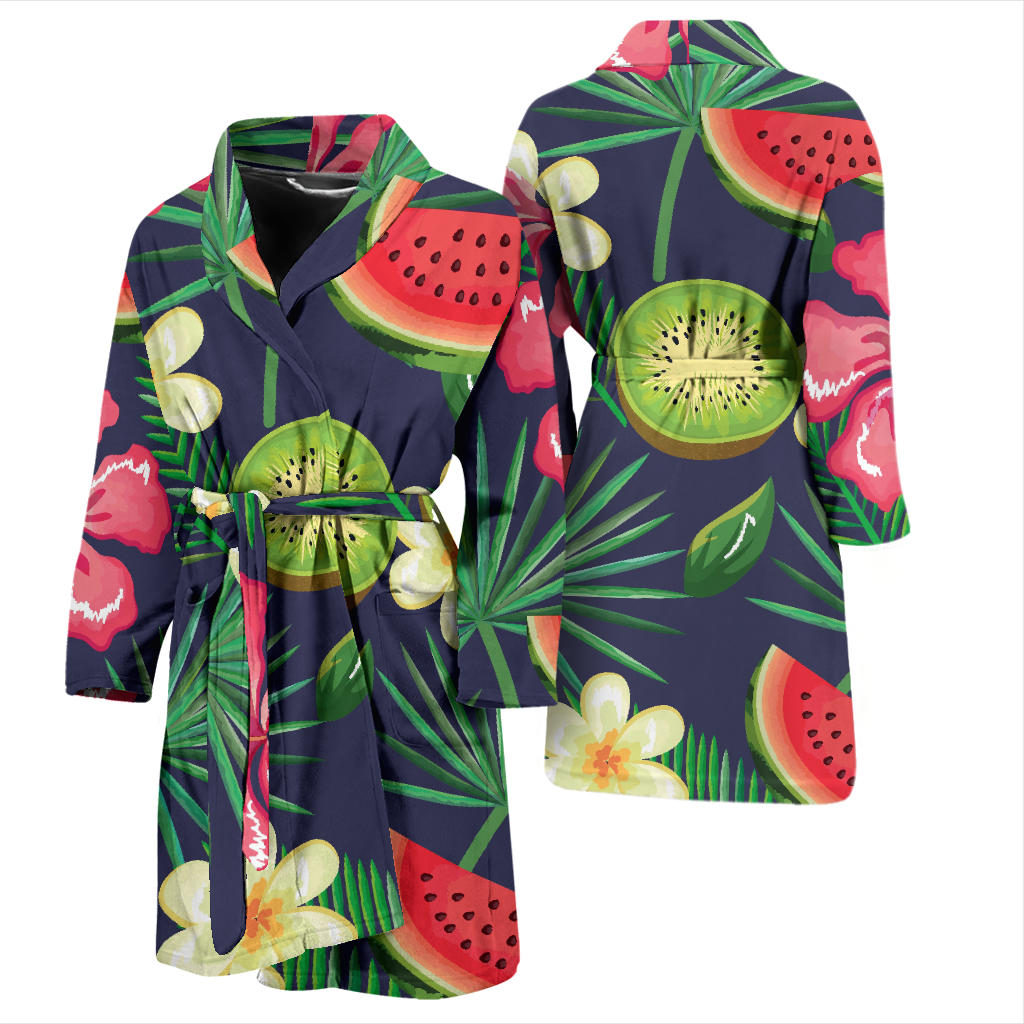 Tropical Fruits Pattern Print Design TF05 Men Bathrobe