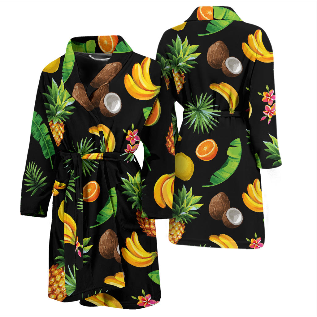 Tropical Fruits Pattern Print Design TF03 Men Bathrobe