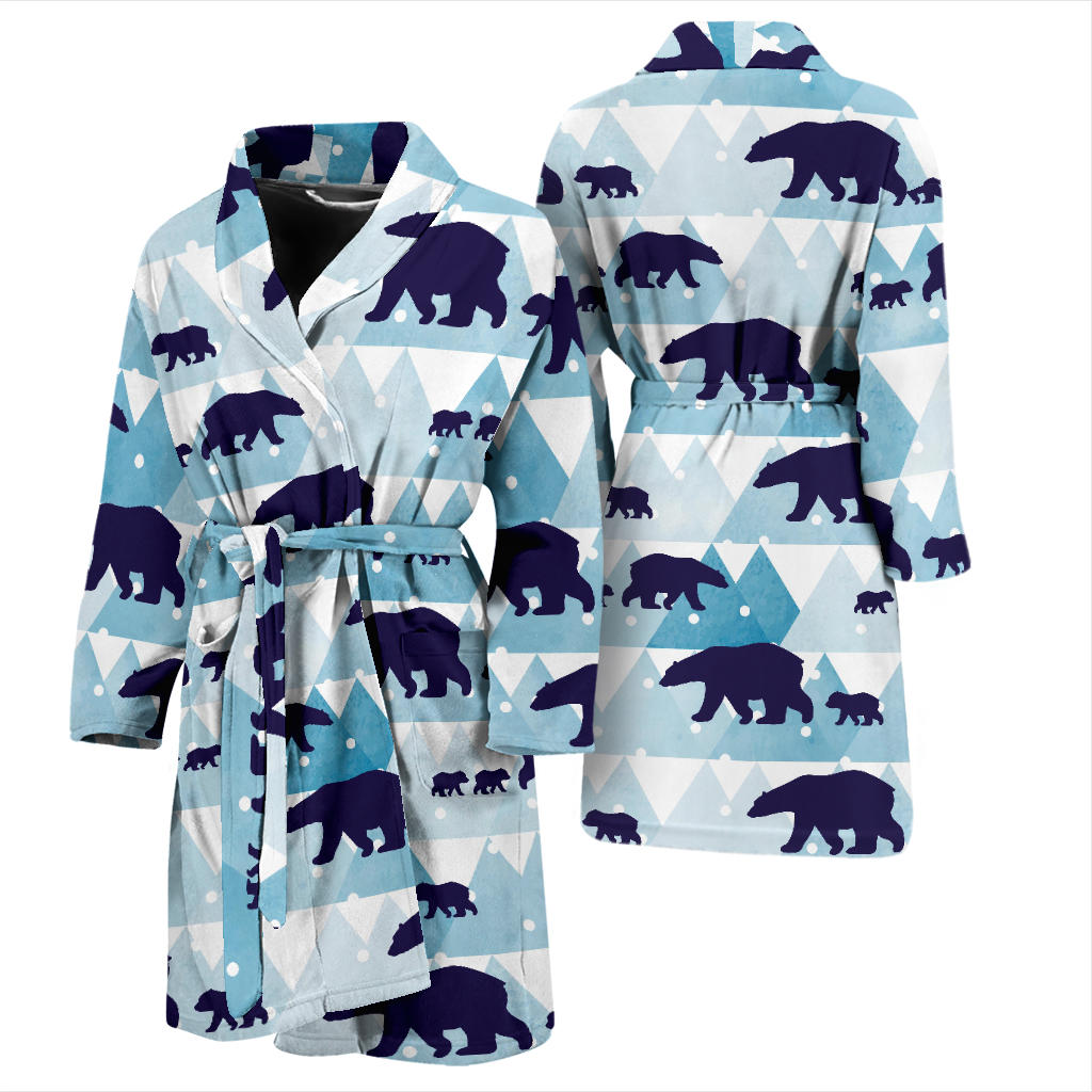 Bear Pattern Print Design BE01 Men Bathrobe