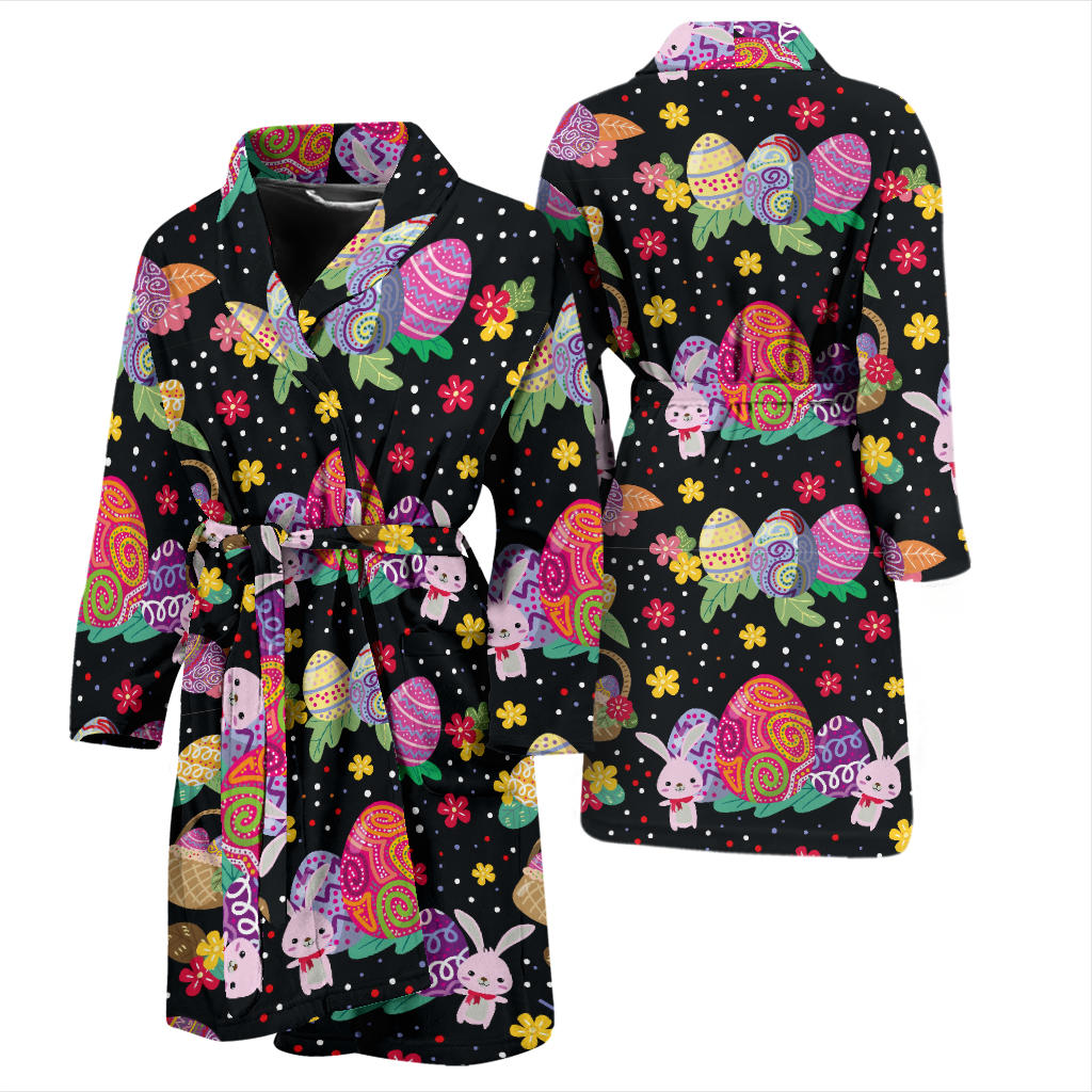 Easter Eggs Pattern Print Design RB06 Men Bathrobe